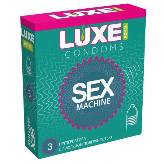 Ребристые презервативы LUXE Royal Sex Machine - 3 шт. - Luxe - купить с доставкой в Казани