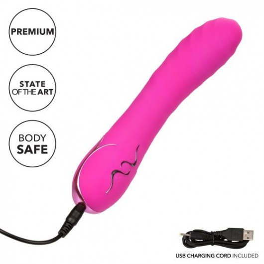 Розовый вибромассажер Insatiable G Inflatable G-Wand с функцией расширения - 21,5 см. - California Exotic Novelties