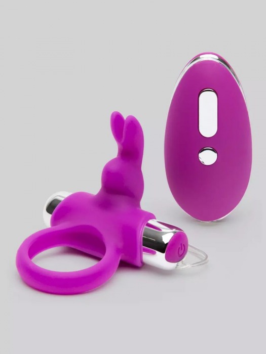 Лиловое виброкольцо с пультом ДУ Remote Control Cock Ring - Happy Rabbit - в Казани купить с доставкой