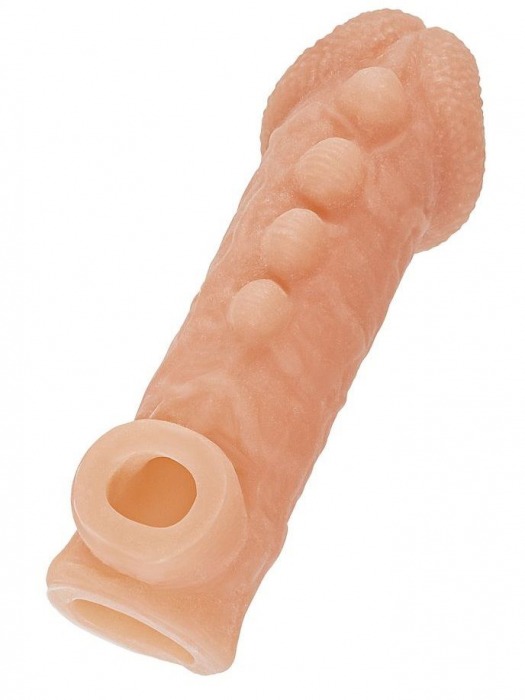 Телесная закрытая насадка с шишечками Cock Sleeve Size S - 13,8 см. - KOKOS - в Казани купить с доставкой