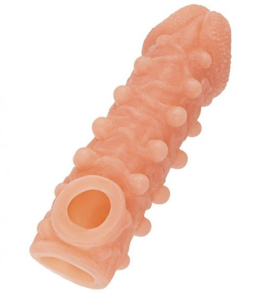 Телесная закрытая насадка с шариками Cock Sleeve Size S - 13,8 см. - KOKOS - в Казани купить с доставкой