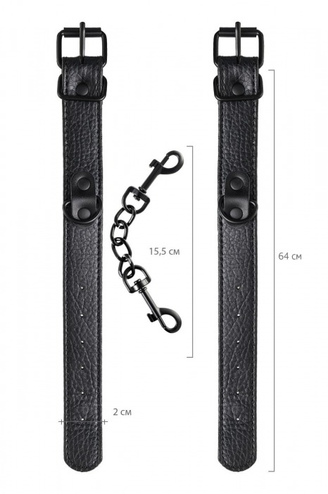 Узкие черные наручники на сцепке - ToyFa - купить с доставкой в Казани