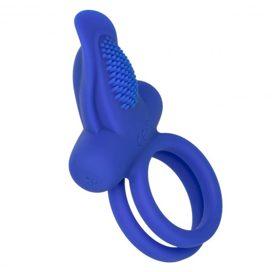 Синее перезаряжаемое эрекционное кольцо Silicone Rechargeable Dual Pleaser Enhancer - California Exotic Novelties - в Казани купить с доставкой