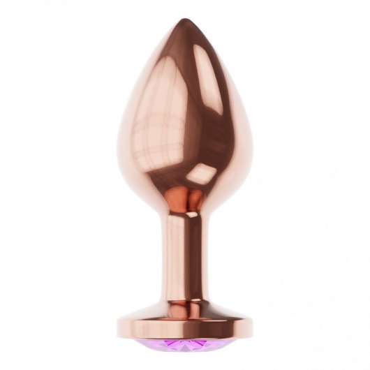 Пробка цвета розового золота с фиолетовым кристаллом Diamond Amethyst Shine S - 7,2 см. - Lola Games - купить с доставкой в Казани