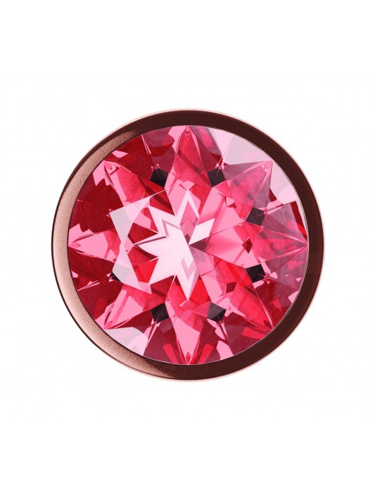 Пробка цвета розового золота с малиновым кристаллом Diamond Ruby Shine L - 8,3 см. - Lola Games - купить с доставкой в Казани