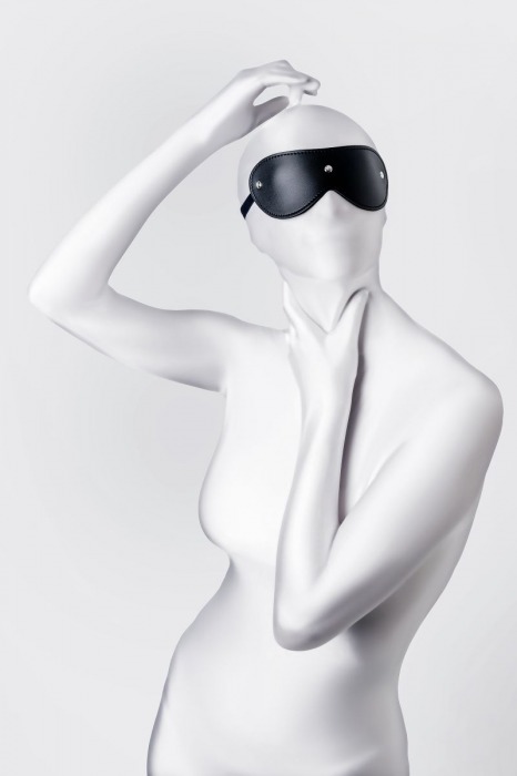 Черная кожаная маска Anonymo с мягким подкладом - ToyFa - купить с доставкой в Казани