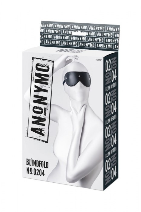 Черная кожаная маска Anonymo с мягким подкладом - ToyFa - купить с доставкой в Казани