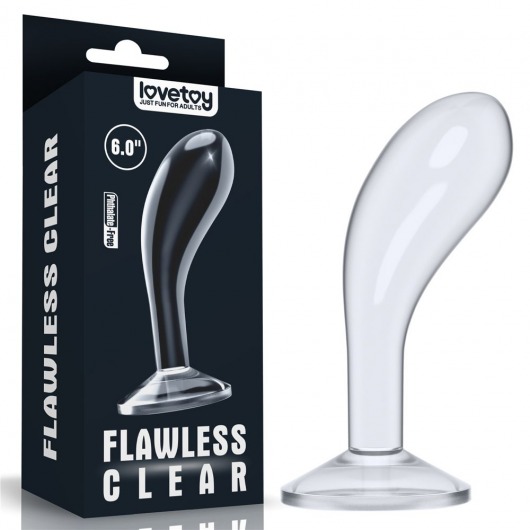 Прозрачный стимулятор простаты Flawless Clear Prostate Plug - 15 см. - Lovetoy - в Казани купить с доставкой