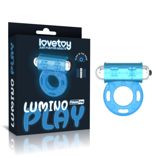 Голубое, светящееся в темноте эрекционное виброкольцо Lumino Play Vibrating Penis Ring - Lovetoy - в Казани купить с доставкой