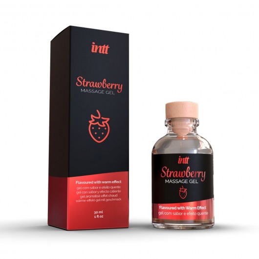 Массажный гель с ароматом клубники Strawberry - 30 мл. - INTT - купить с доставкой в Казани