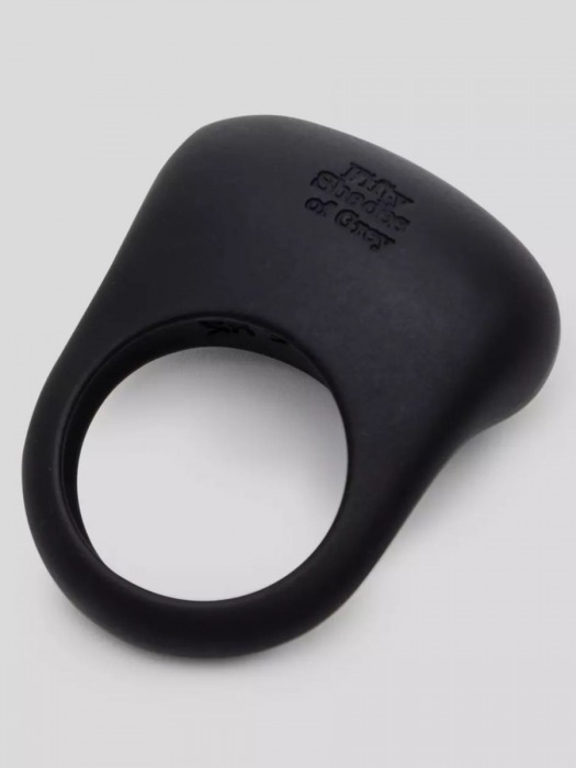 Черное эрекционное виброкольцо Sensation Rechargeable Vibrating Love Ring - Fifty Shades of Grey - в Казани купить с доставкой