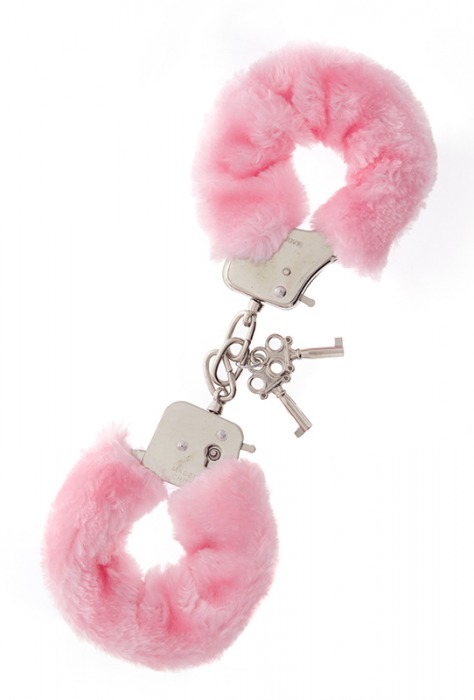 Металлические наручники с розовой меховой опушкой METAL HANDCUFF WITH PLUSH PINK - Dream Toys - купить с доставкой в Казани