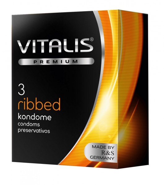 Ребристые презервативы VITALIS PREMIUM ribbed - 3 шт. - Vitalis - купить с доставкой в Казани