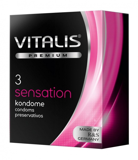 Презервативы с пупырышками и кольцами VITALIS PREMIUM sensation - 3 шт. - Vitalis - купить с доставкой в Казани
