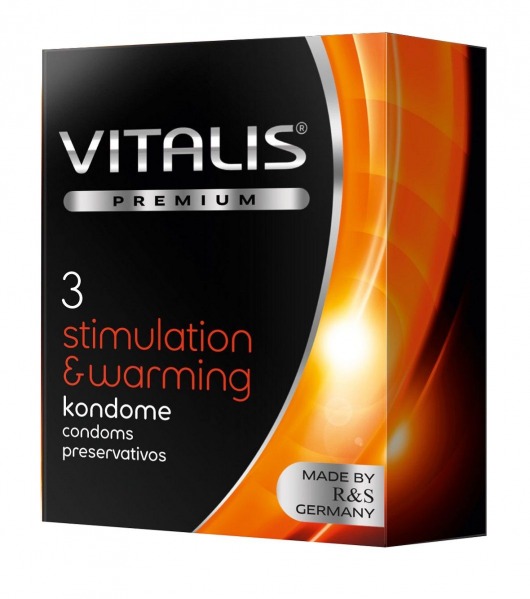 Презервативы VITALIS PREMIUM stimulation   warming с согревающим эффектом - 3 шт. - Vitalis - купить с доставкой в Казани