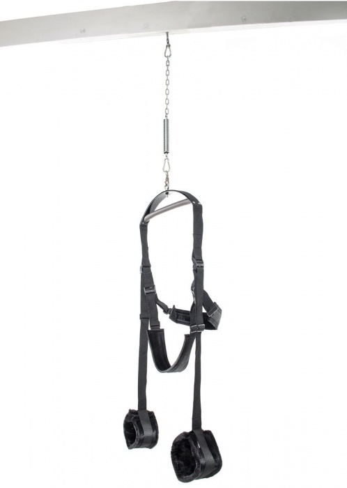 Чёрные секс-качели Spinning Fantasy Swing - Pipedream - купить с доставкой в Казани