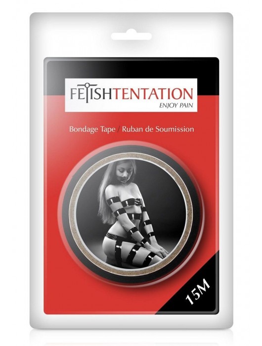 Черный скотч для фиксации - 15 м. - Fetish Tentation - купить с доставкой в Казани