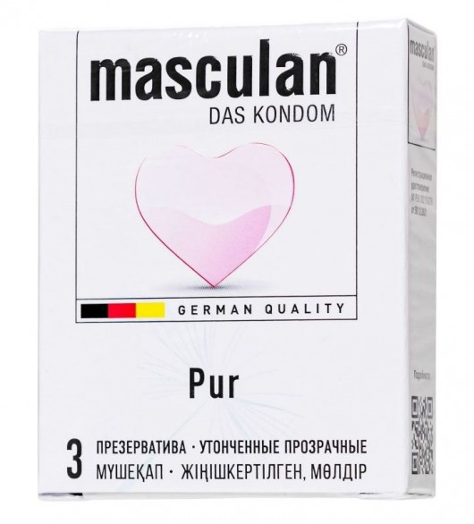 Супертонкие презервативы Masculan Pur - 3 шт. - Masculan - купить с доставкой в Казани