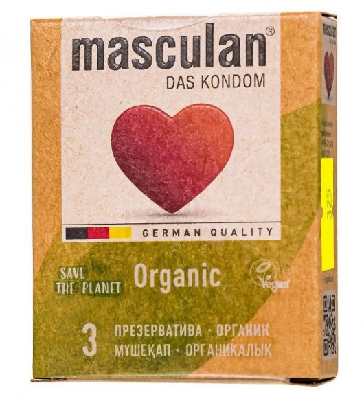 Экологически чистые презервативы Masculan Organic - 3 шт. - Masculan - купить с доставкой в Казани