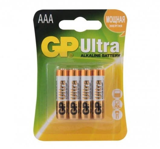 Батарейки алкалиновые GP Ultra Alkaline 24А AАA/LR03 - 4 шт. - Элементы питания - купить с доставкой в Казани