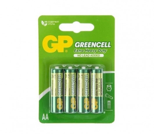 Батарейки солевые GP GreenCell AA/R6G - 4 шт. - Элементы питания - купить с доставкой в Казани