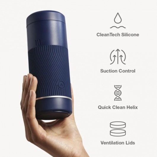 Синий мастурбатор с контролем всасывания Arcwave Pow Stroker - Arcwave - в Казани купить с доставкой