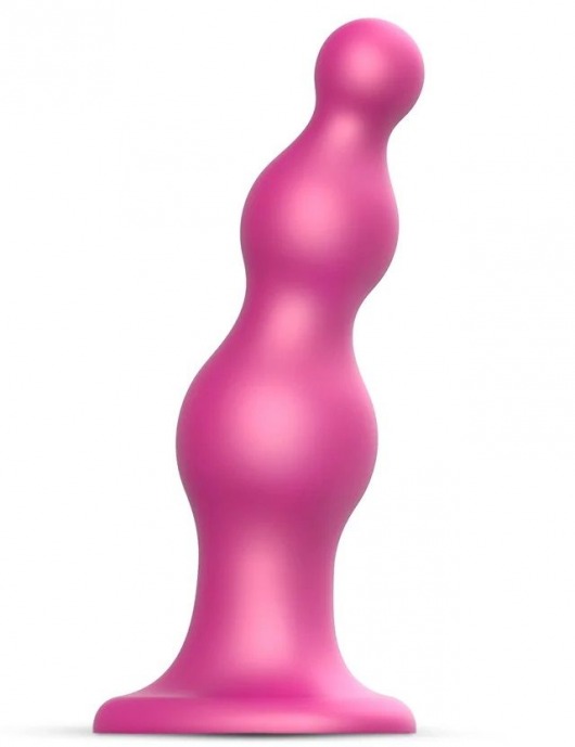 Розовая насадка Strap-On-Me Dildo Plug Beads size S - Strap-on-me - купить с доставкой в Казани