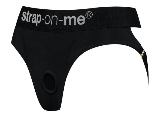 Черные трусики для насадок Heroine Lingerie Harness - size L - Strap-on-me - купить с доставкой в Казани