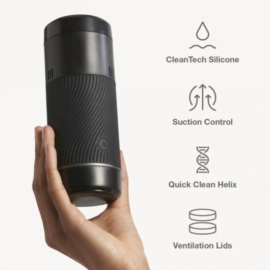 Черный мастурбатор с контролем всасывания Arcwave Pow Stroker - Arcwave - в Казани купить с доставкой