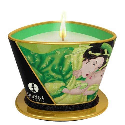 Массажная свеча Exotic Green Tea с ароматом зелёного чая - 170 мл. - Shunga - купить с доставкой в Казани