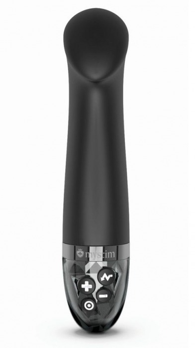 Черный вибратор с функцией электростимуляции Right on Ron - 17 см. - MyStim - купить с доставкой в Казани