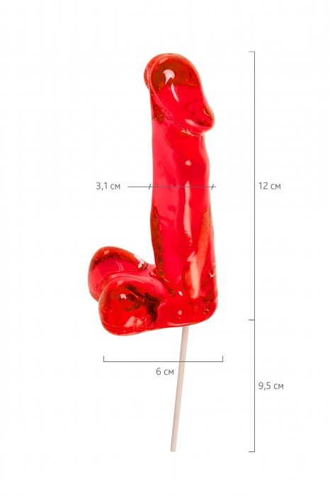 Красный леденец в форме члена со вкусом виски - 173 гр. - Sosuчki - купить с доставкой в Казани