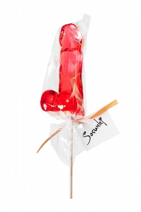 Красный леденец в форме члена со вкусом виски - 173 гр. - Sosuчki - купить с доставкой в Казани