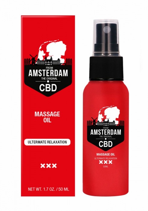 Стимулирующее массажное масло CBD from Amsterdam Massage Oil - 50 мл. - Shots Media BV - купить с доставкой в Казани