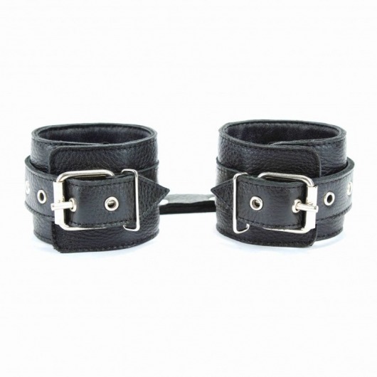 Чёрные кожаные оковы с клепками - БДСМ Арсенал - купить с доставкой в Казани