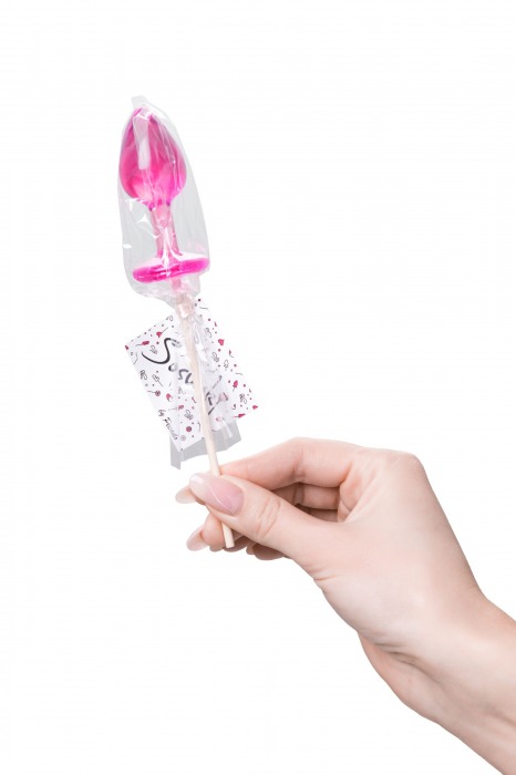 Розовый леденец  в форме анальной втулки со вкусом айриш крим - 29 гр. - Sosuчki - купить с доставкой в Казани