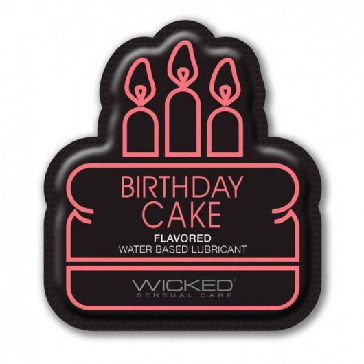 Лубрикант на водной основе со вкусом торта с кремом Wicked Aqua Birthday cake - 3 мл. - Wicked - купить с доставкой в Казани