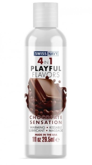 Массажный гель 4-в-1 Chocolate Sensation с ароматом шоколада - 29,5 мл. - Swiss navy - купить с доставкой в Казани