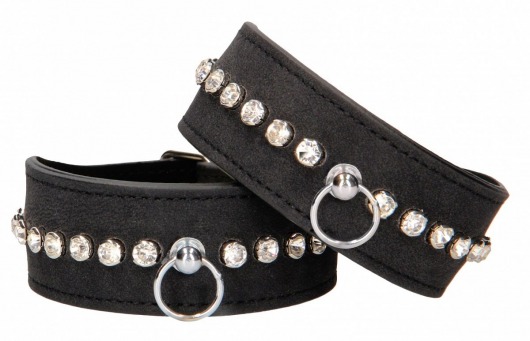 Черные поножи Diamond Studded Ankle Cuffs - Shots Media BV - купить с доставкой в Казани