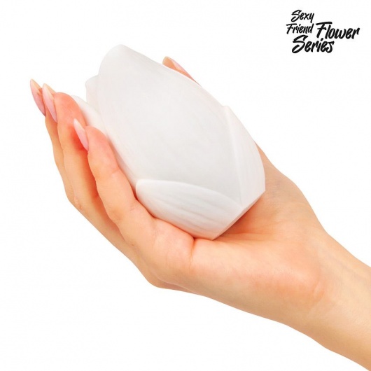 Белый нереалистичный мастурбатор в форме бутона цветка Lotus - 1137 - в Казани купить с доставкой