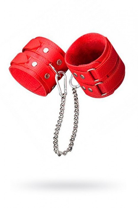 Кожаные красные оковы с цепочкой - Sitabella - купить с доставкой в Казани