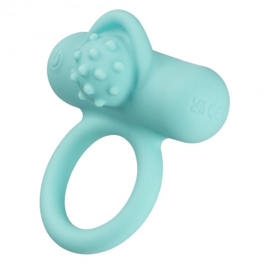 Аквамариновое эрекционное виброкольцо Silicone Rechargeable Nubby Lover’s Delight - California Exotic Novelties - в Казани купить с доставкой