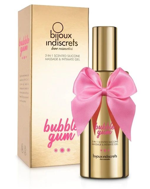 Гель с ароматом жвачки Bubblegum 2-in-1 Scented Silicone Massage And Intimate Gel - 100 мл. - Bijoux Indiscrets - купить с доставкой в Казани