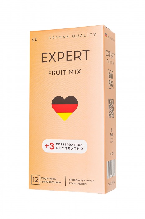 Ароматизированные презервативы EXPERT Fruit Mix - 12 шт.(+3 в подарок) - Expert - купить с доставкой в Казани