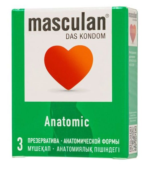 Презервативы анатомической формы Masculan Anatomic - 3 шт. - Masculan - купить с доставкой в Казани