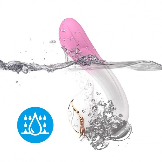 Бело-розовый вибромассажер-уточка - 16,2 см. - Silicone Toys