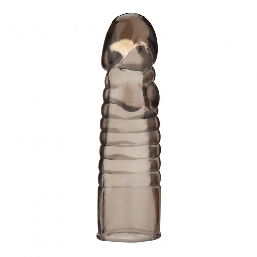 Дымчатая насадка-удлинитель Ribbed Realistic Penis Enhancing Sleeve Extension - 15,2 см. - BlueLine - в Казани купить с доставкой