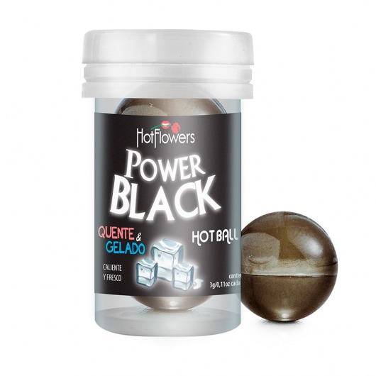 Интимный гель Power Black Hot Ball с охлаждающе-разогревающим эффектом (2 шарика по 3 гр.) - HotFlowers - купить с доставкой в Казани