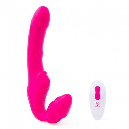 Розовый безремневой страпон на радиоуправлении Strapless Together - 22 см. - Together Toy - купить с доставкой в Казани