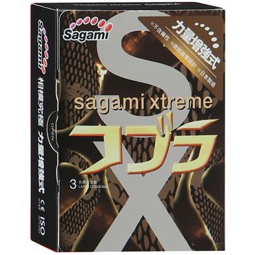 Суженные к основанию презервативы Sagami Xtreme COBRA - 3 шт. - Sagami - купить с доставкой в Казани